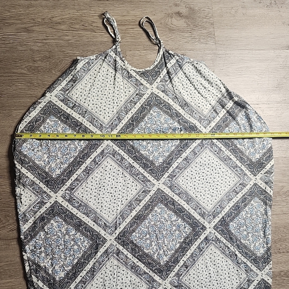 🛍 Dress Gray and White Geometric Patterned - Picture 2 of 8